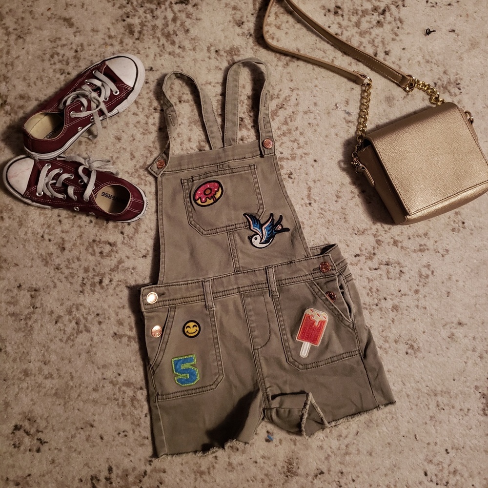 Super cute little girl's overall romper
